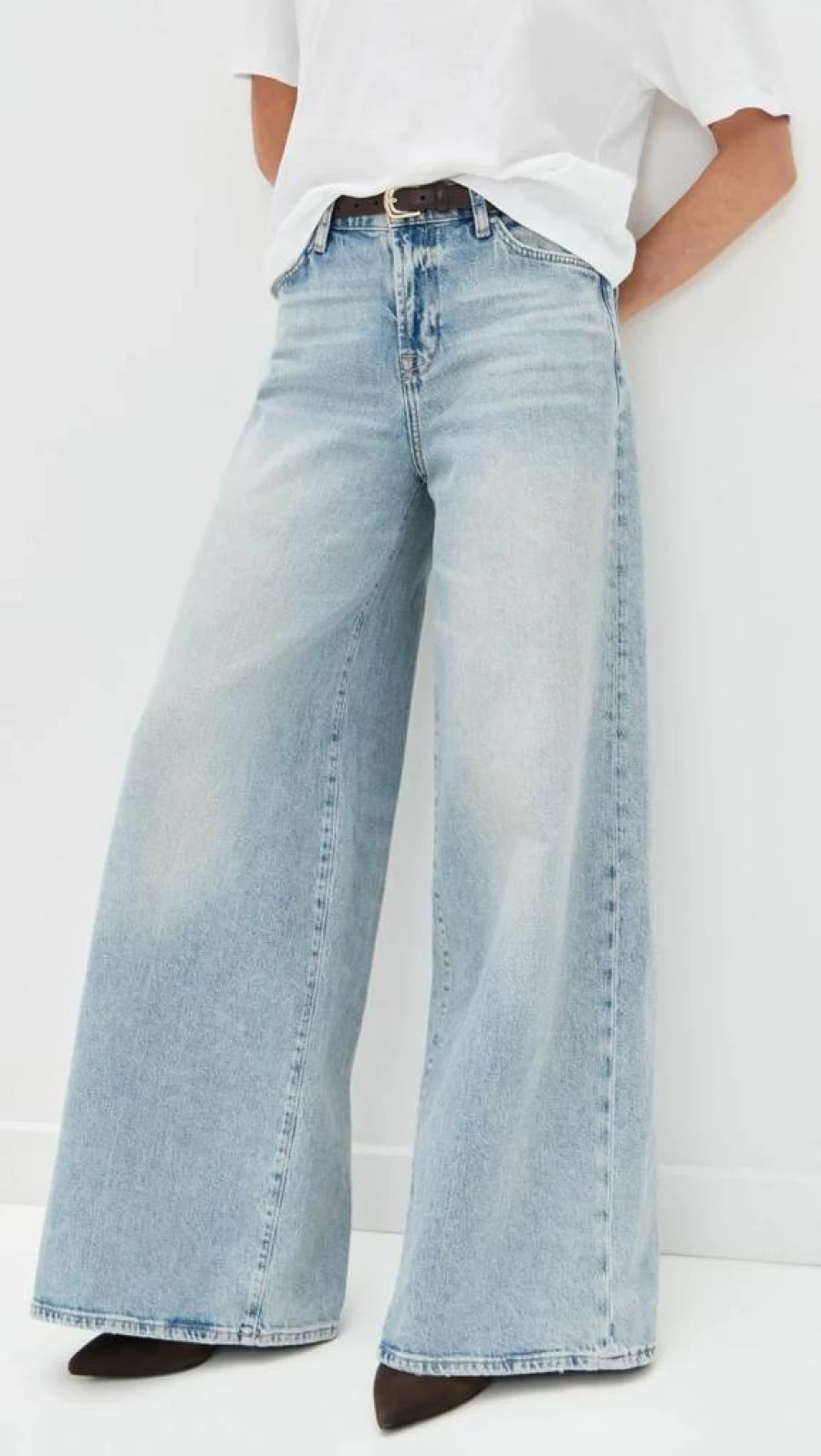 7 For All Mankind Women's Marie High-Rise Wide Leg Jeans