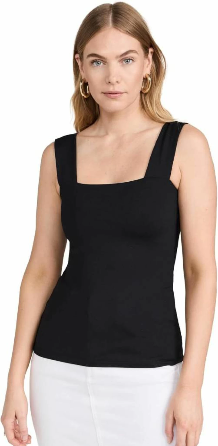 Susana Monaco Women's Wide Strap Tank Top - Soft Comfortable Stretch Fit Casual Sleeveless Shirt
