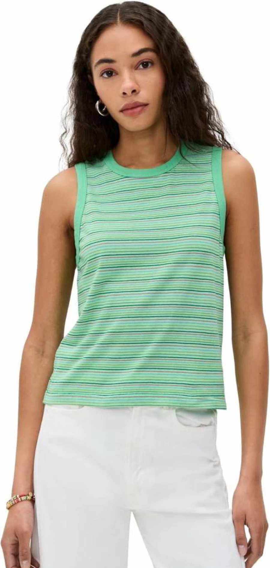 MOTHER Women's The Silent Type Binding Tank Top - Stretch Comfort Fit Casual Wear