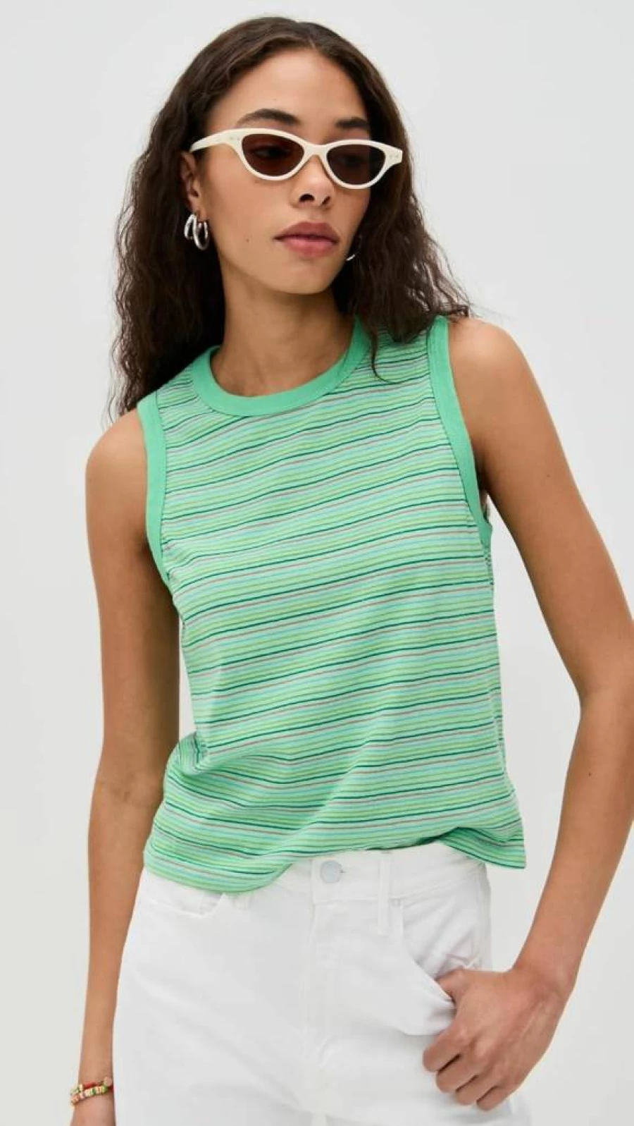 MOTHER Women's The Silent Type Binding Tank Top - Stretch Comfort Fit Casual Wear