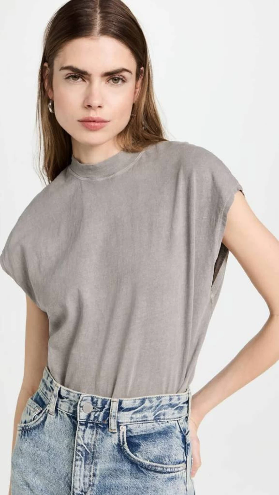 ASKK NY Women's Oversized Boxy T-Shirt - Soft Cotton Volcanic Grey Tee