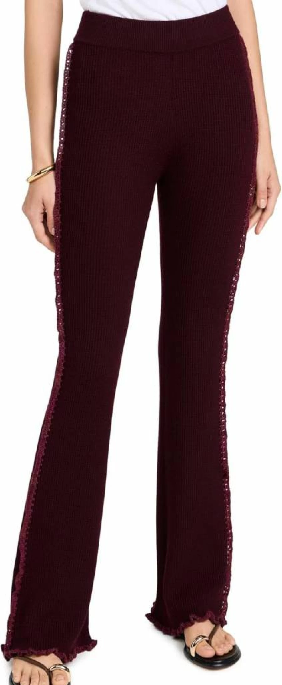Sea Women's Clare Thermal Knit Pants - Winter Warm Fleece-Lined Trousers for Cold Weather