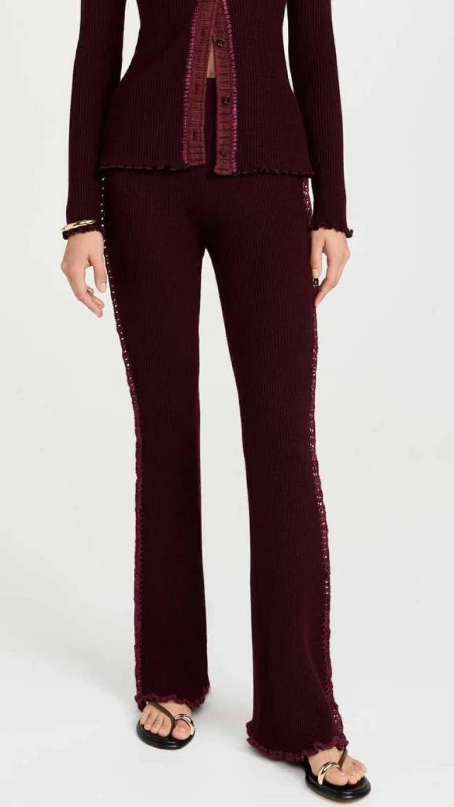 Sea Women's Clare Thermal Knit Pants - Winter Warm Fleece-Lined Trousers for Cold Weather