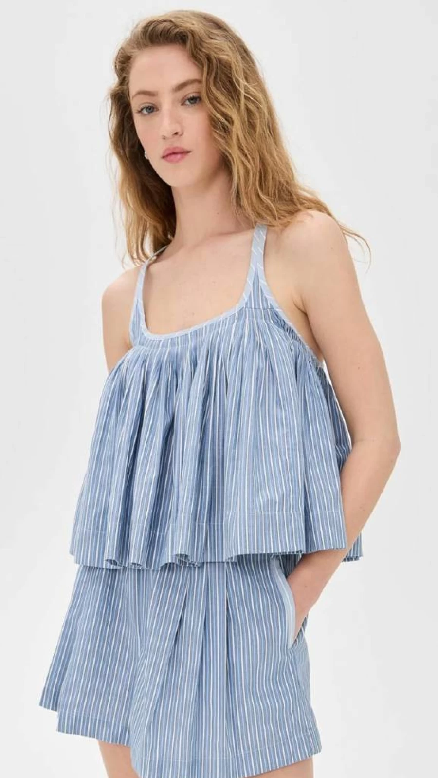 Sea Women's Helmi Striped Shirt Tank Top - Casual Summer Cotton Blend Sleeveless Blouse