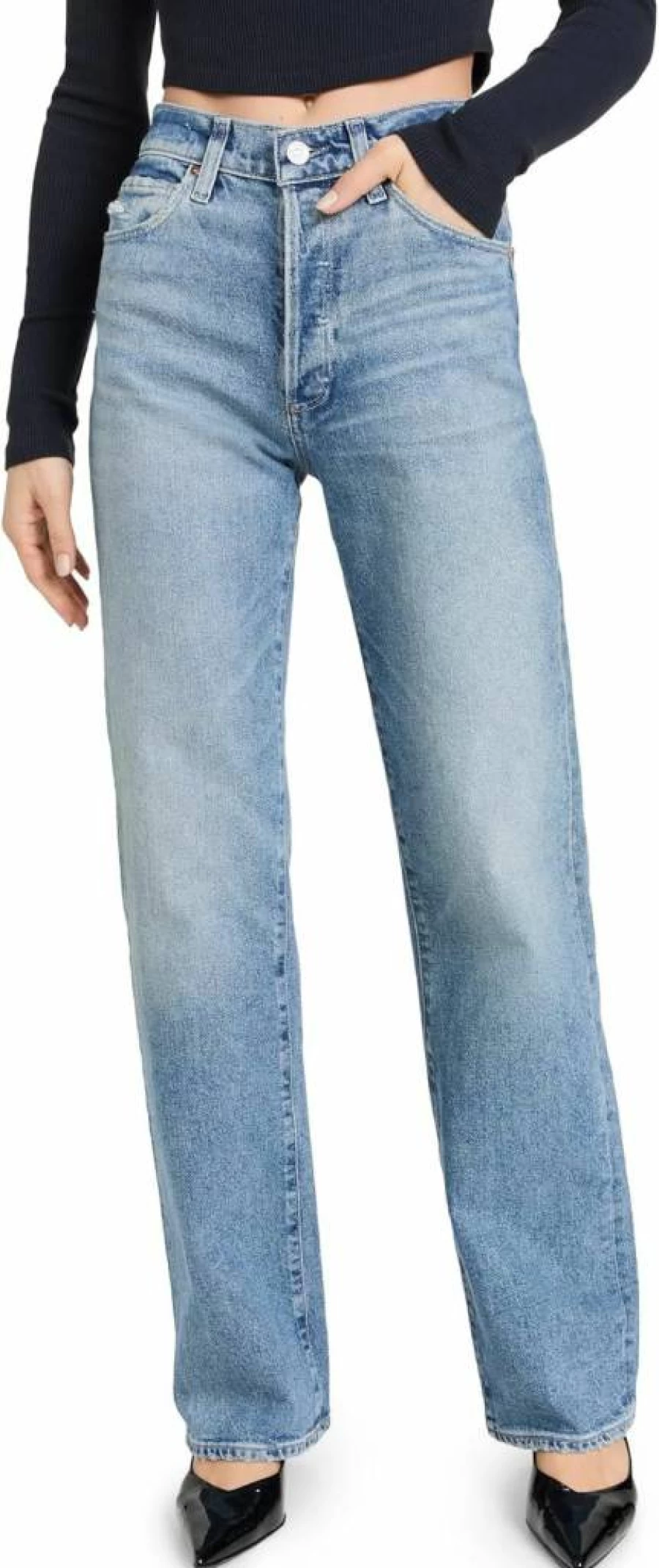 PAIGE Women's Sawyer High-Rise Wide Leg Jeans - 32" Inseam, Comfortable Stretch Denim
