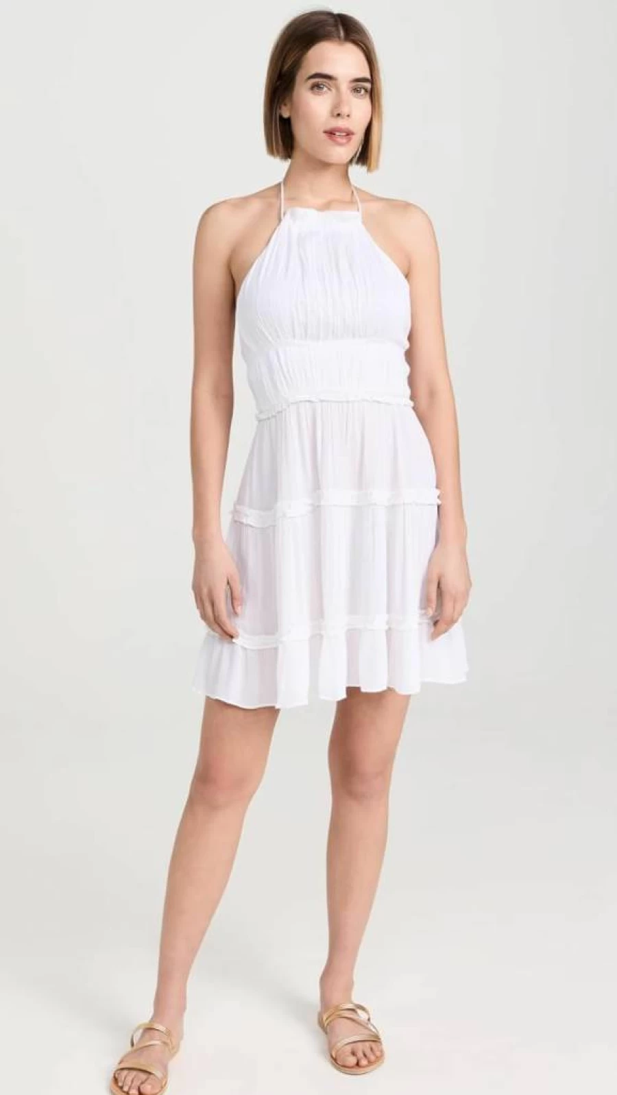 Playa Lucila Women's Summer Halter Neck Mini Dress - Sexy Sleeveless Beach Party Dress