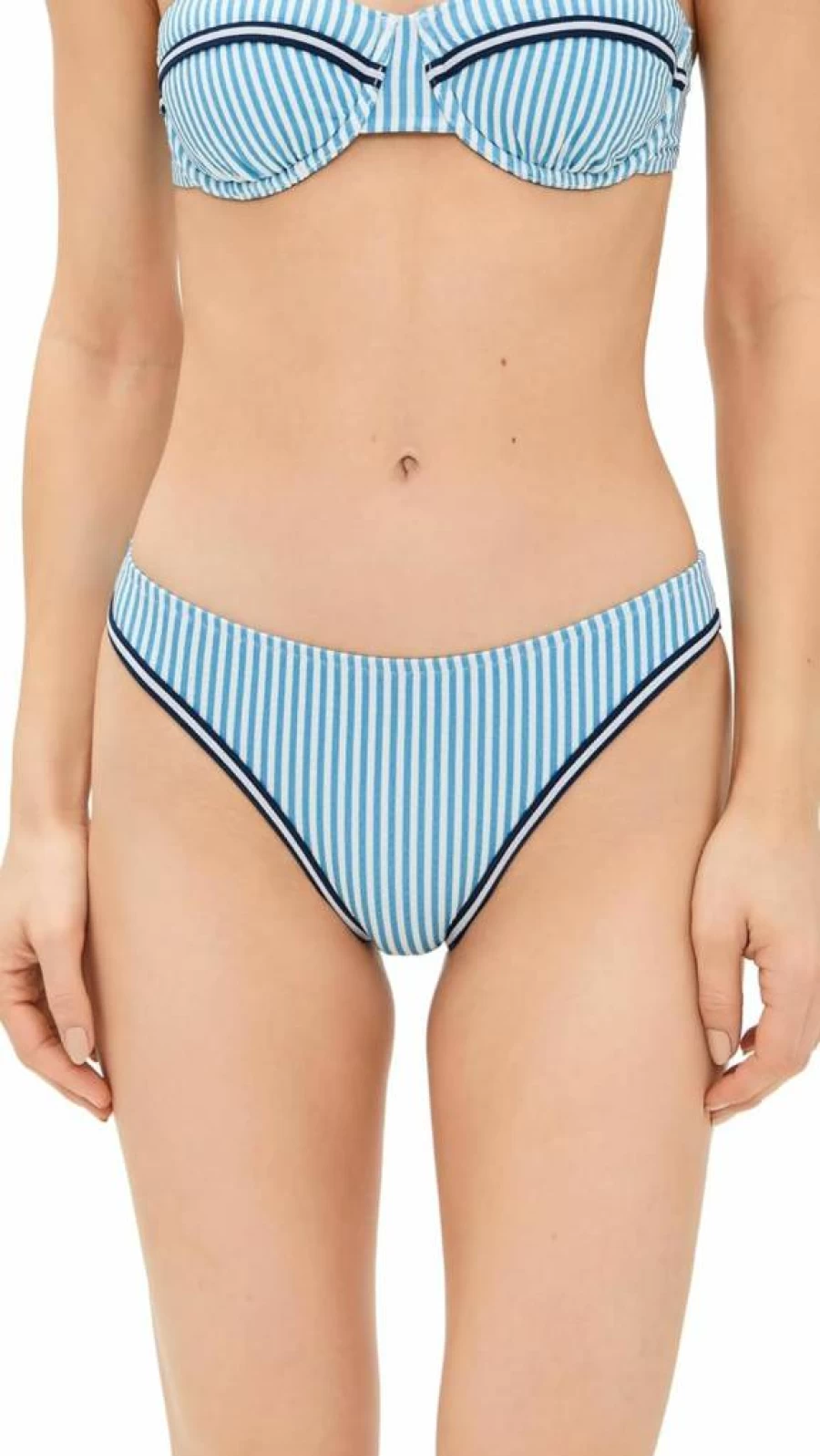Solid & Striped Women's Tati High-Waisted Bikini Bottoms | Striped Swimwear