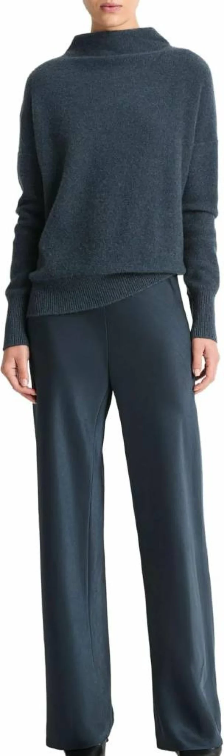 Vince Women's Fluid Fit Bias-Cut Trousers - Elegant High-Waisted Slim Leg Pants