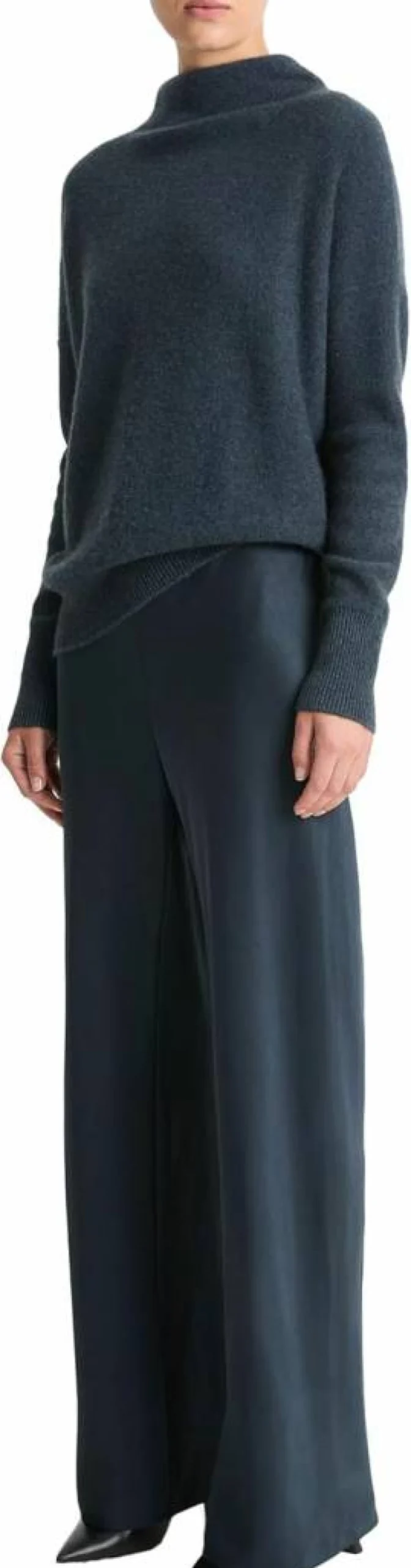 Vince Women's Fluid Fit Bias-Cut Trousers - Elegant High-Waisted Slim Leg Pants