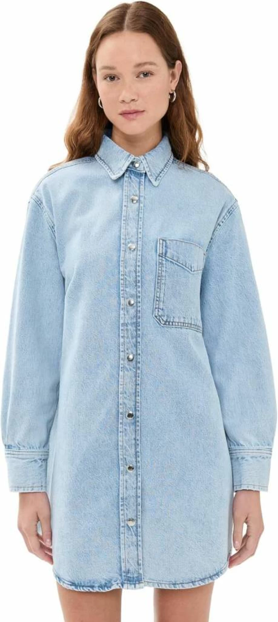 FRAME Women's Shirt Dress - Classic Cotton Button-Down Midi Dress