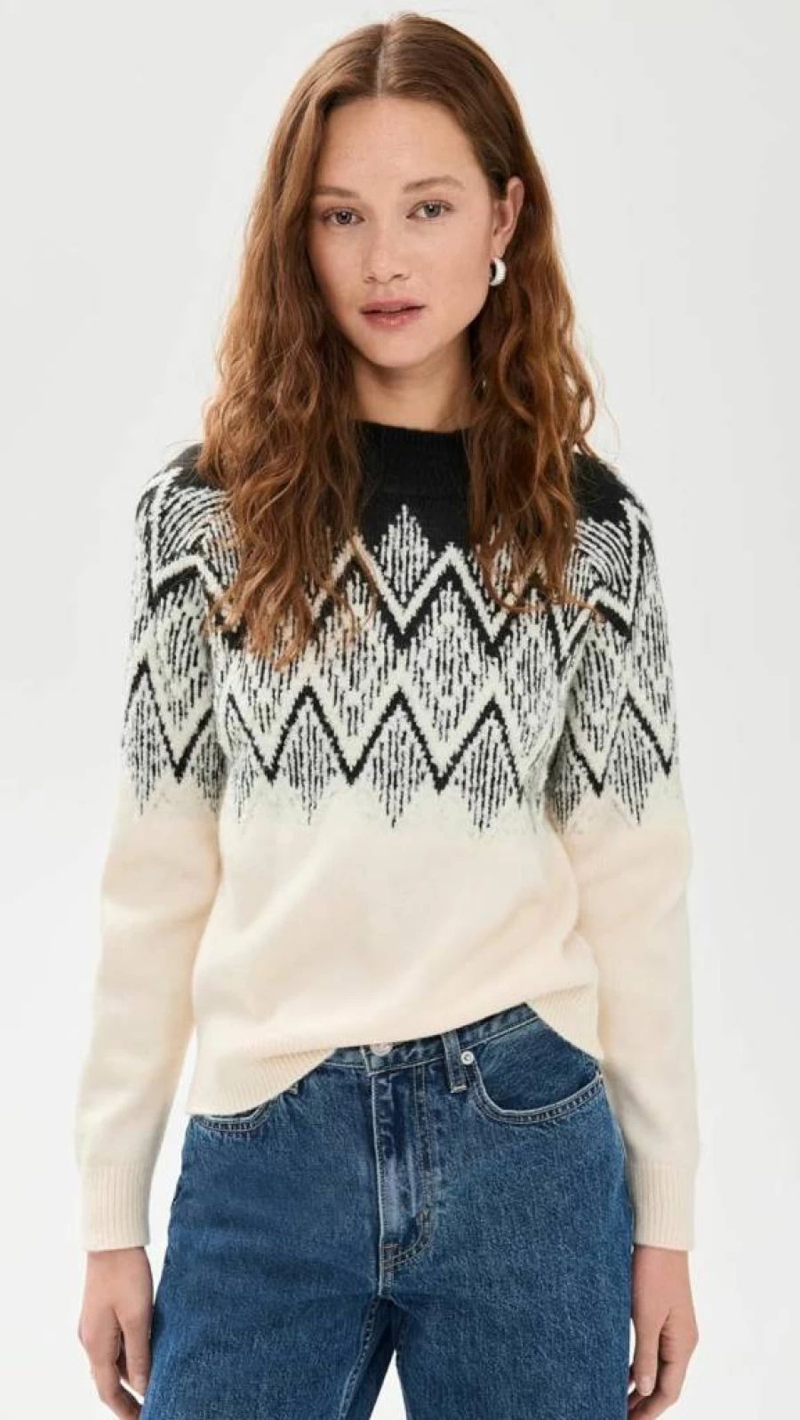 Varley Women's Siren Relaxed Fit Jacquard Knit Sweater