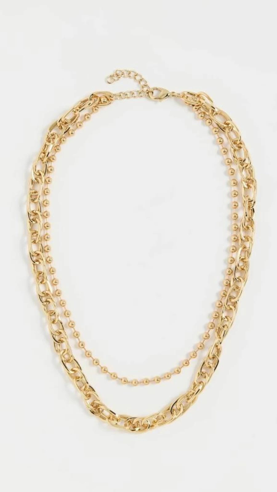 Argento Vivo Women's Chunky Multi-Layer Paperclip Ball Chain Necklace - Trendy Layered Statement Jewelry