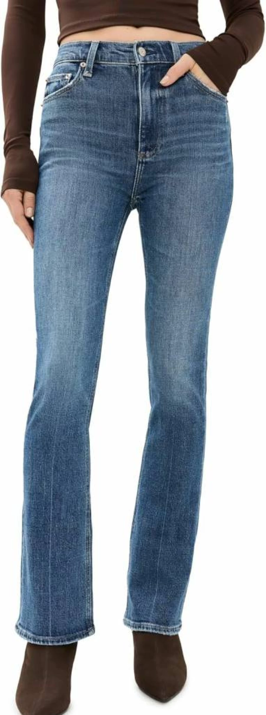 Pistola Denim Women's Krista High-Waisted Slim Fit Jeans - Classic Blue Denim Pants for Women