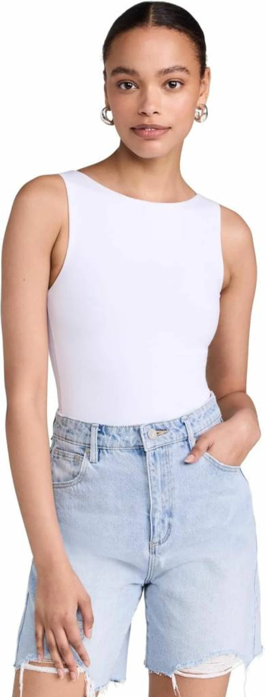 Ambitionist Women's High Neck Thong Bodysuit - Stretchable Comfort Fit Seamless T-Shirt Top