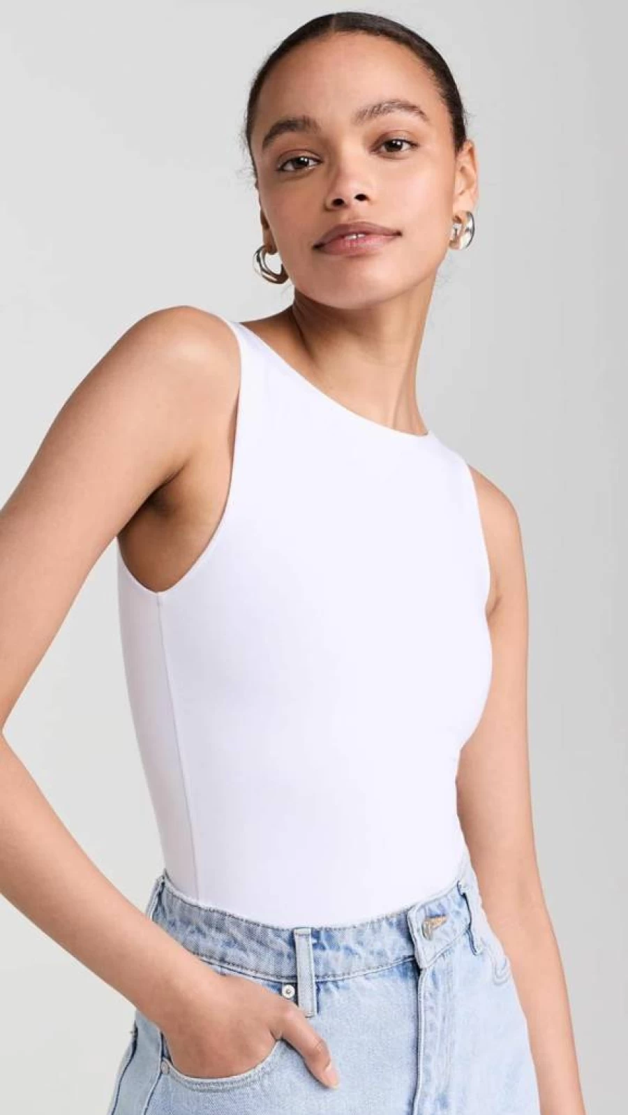 Ambitionist Women's High Neck Thong Bodysuit - Stretchable Comfort Fit Seamless T-Shirt Top