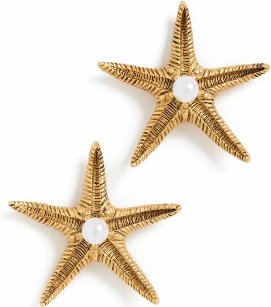 Elizabeth Cole Women's Seastar Earrings – Elegant Starfish Design Stud Earrings for Women
