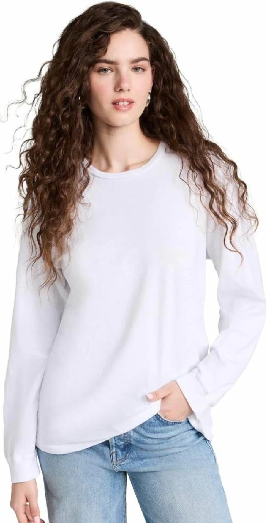 MOTHER Women's Long Sleeve Rowdy T-Shirt - Casual Comfort Fit Top for Women