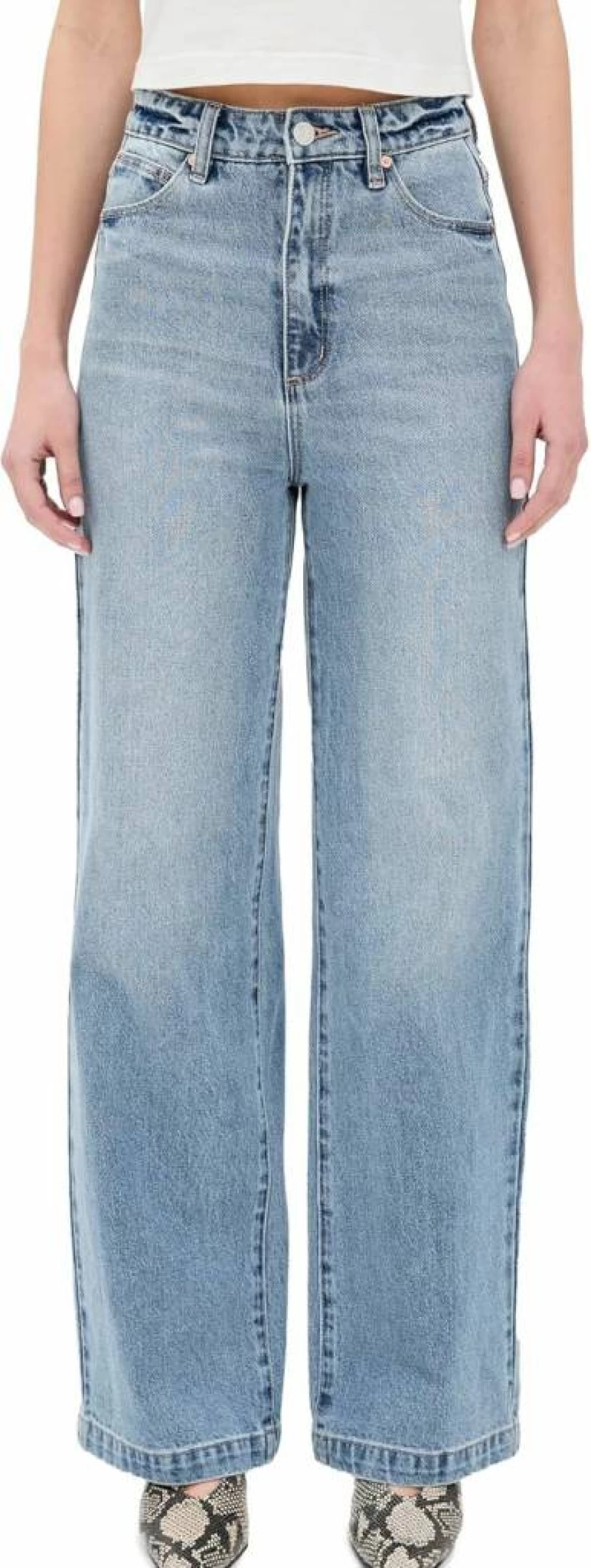 ABRAND Women's Wide-Leg Jeans - 94% Cotton Comfort Fit Denim Pants