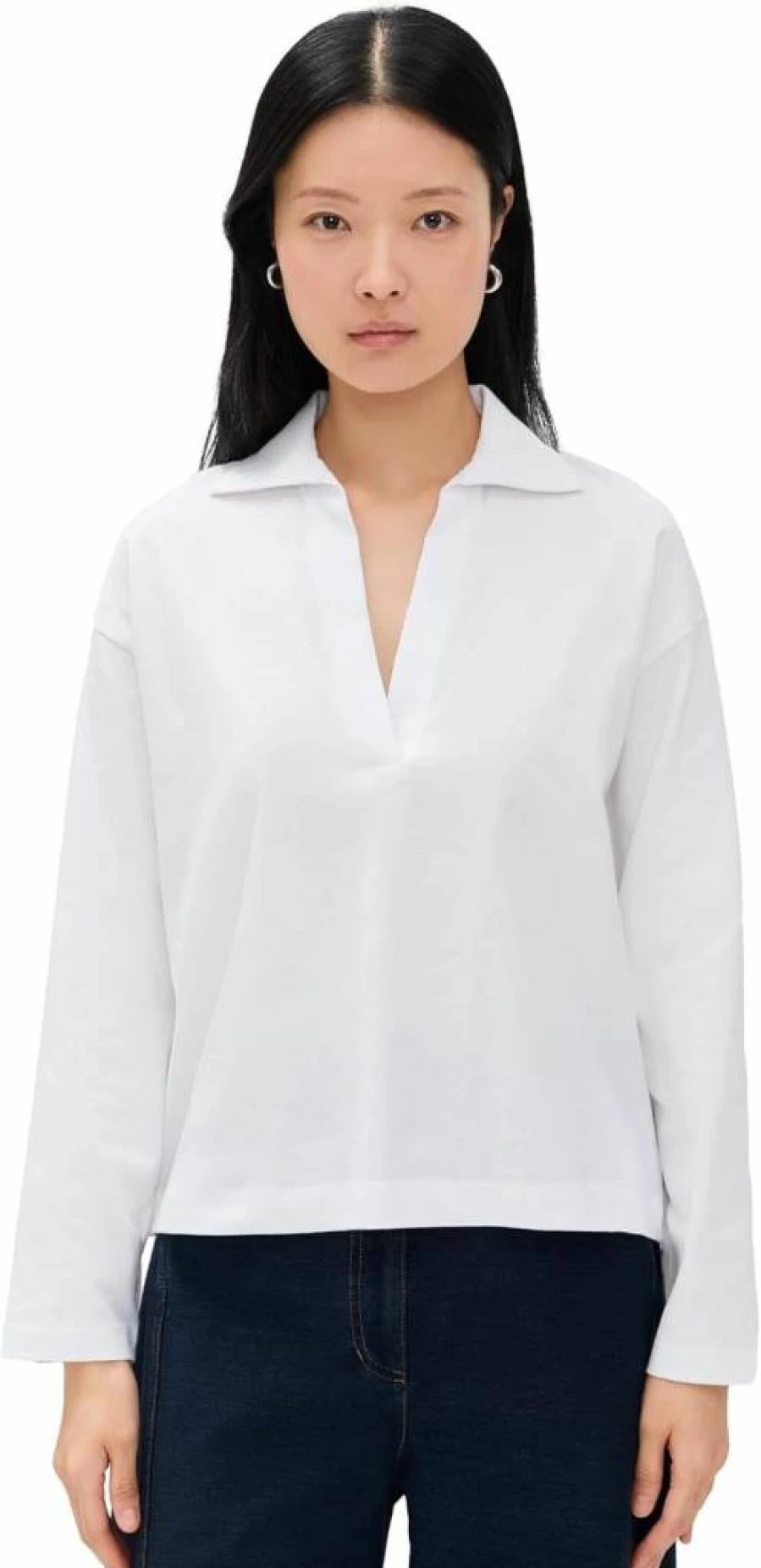 Vince Women's Classic Long Sleeve Polo Shirt - Timeless Casual Comfort Top