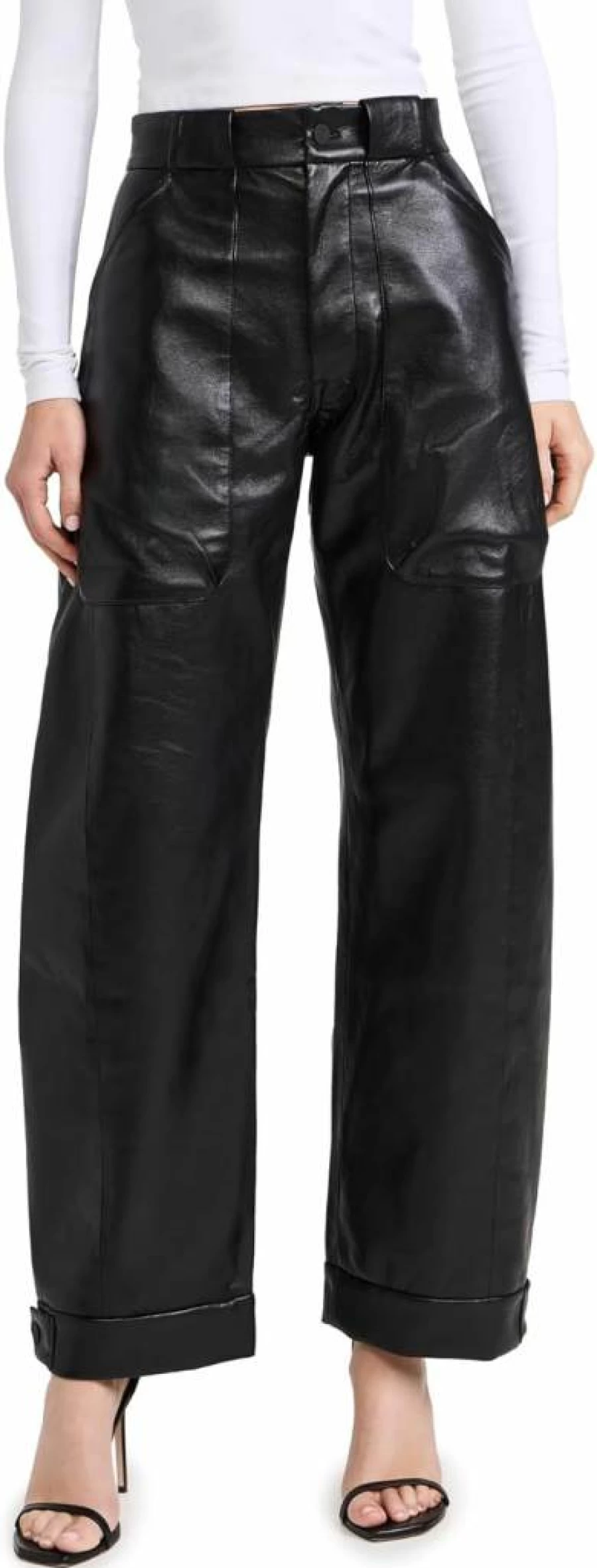 MOTHER Women's High-Waisted Cargo Trousers with Half Pipe Design - Stylish & Comfortable Nerdy Pants