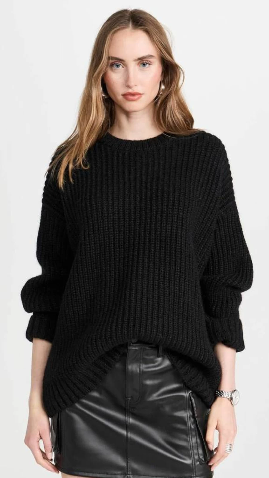 ANINE BING Women's Sydney Crewneck Sweater - Soft Knit Pullover Casual Comfort Fit