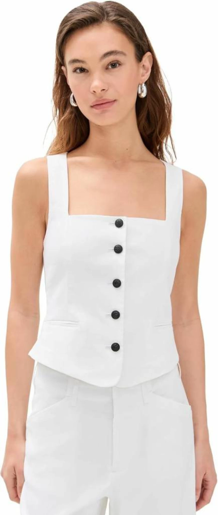 Rag & Bone Women's Mariana Vest Italian Crepe Slim Fit Casual Blazer