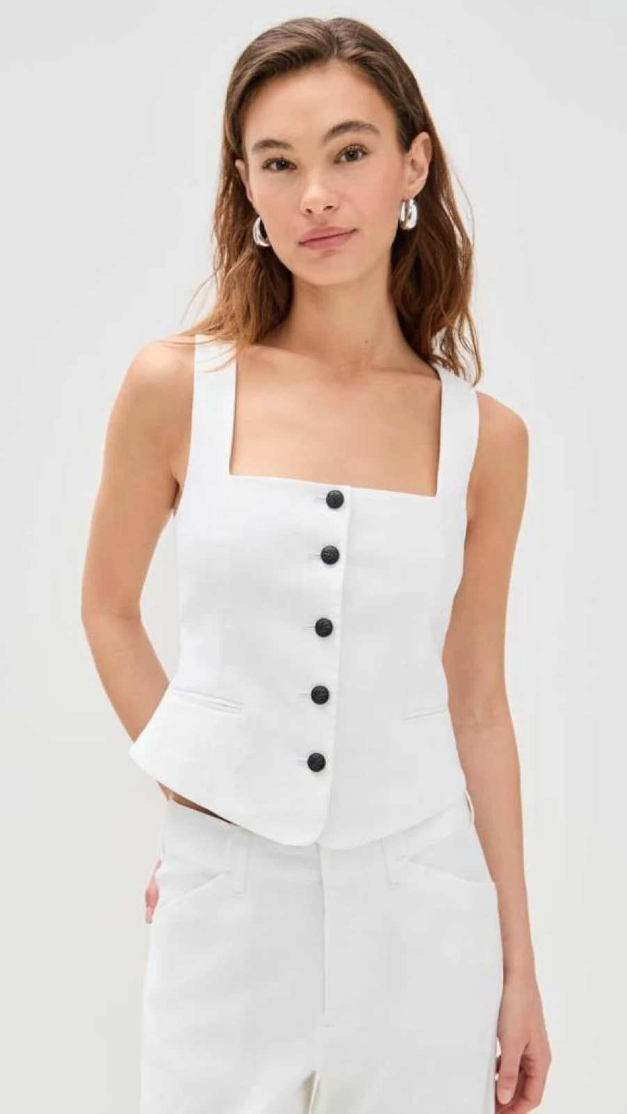 Rag & Bone Women's Mariana Vest Italian Crepe Slim Fit Casual Blazer
