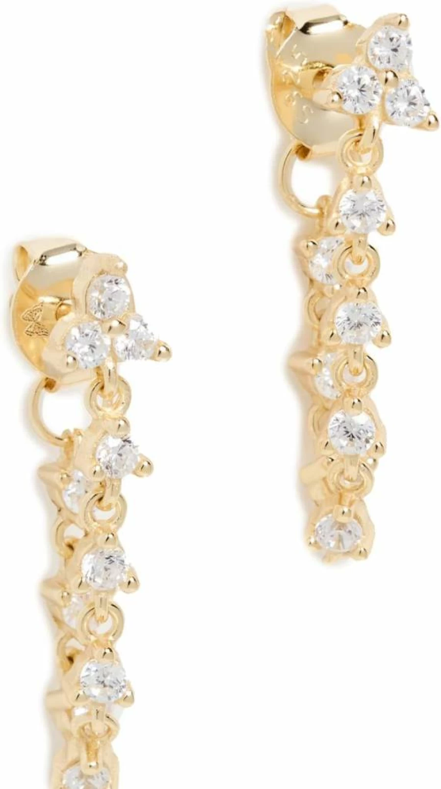 ADINA EDEN Women's Trio Cluster CZ Front & Back Drop Stud Earrings - Sparkling Cubic Zirconia Jewelry