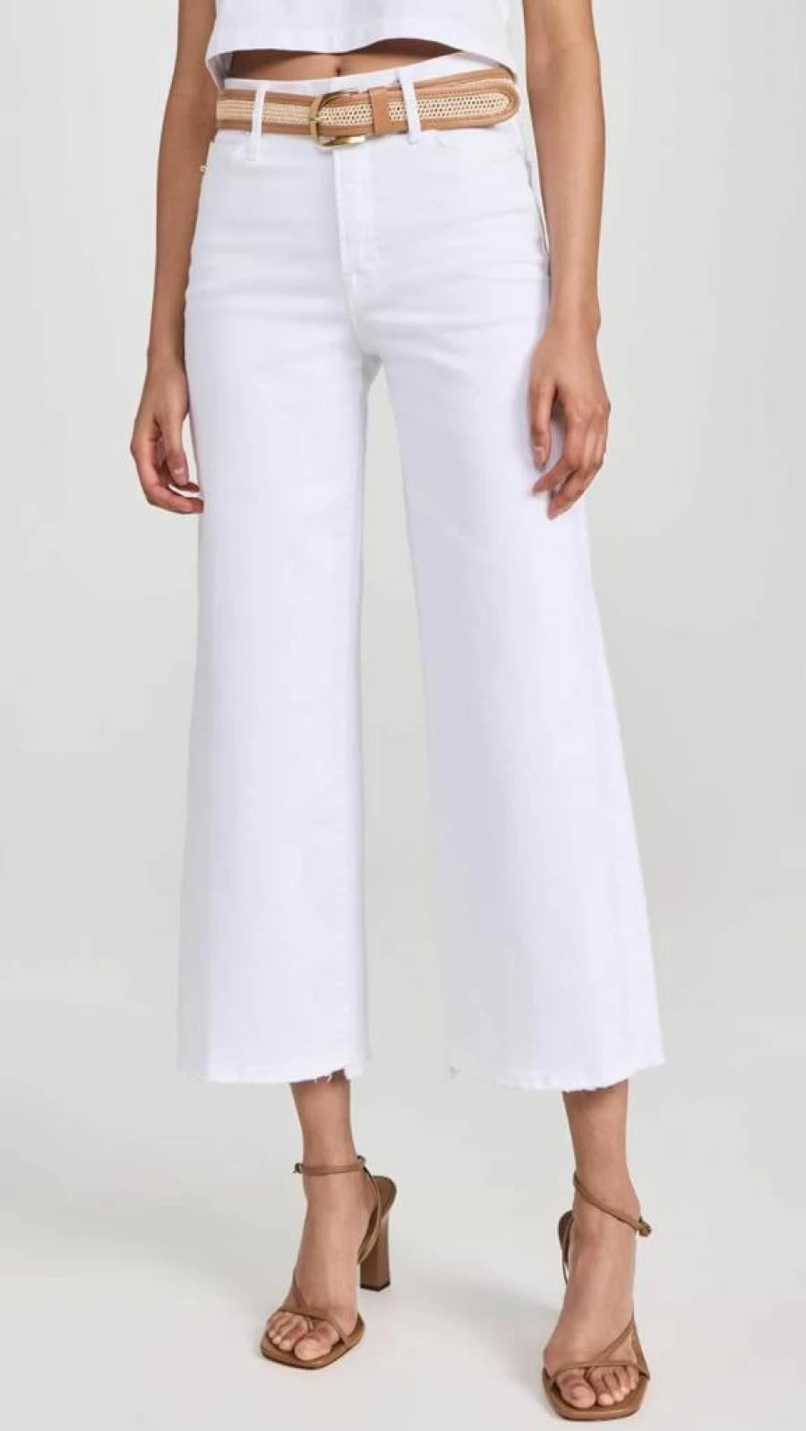 Good American Indigo737 Soft-Tech Cropped Palazzo Jeans for Women - High Waist Comfort Stretch Denim
