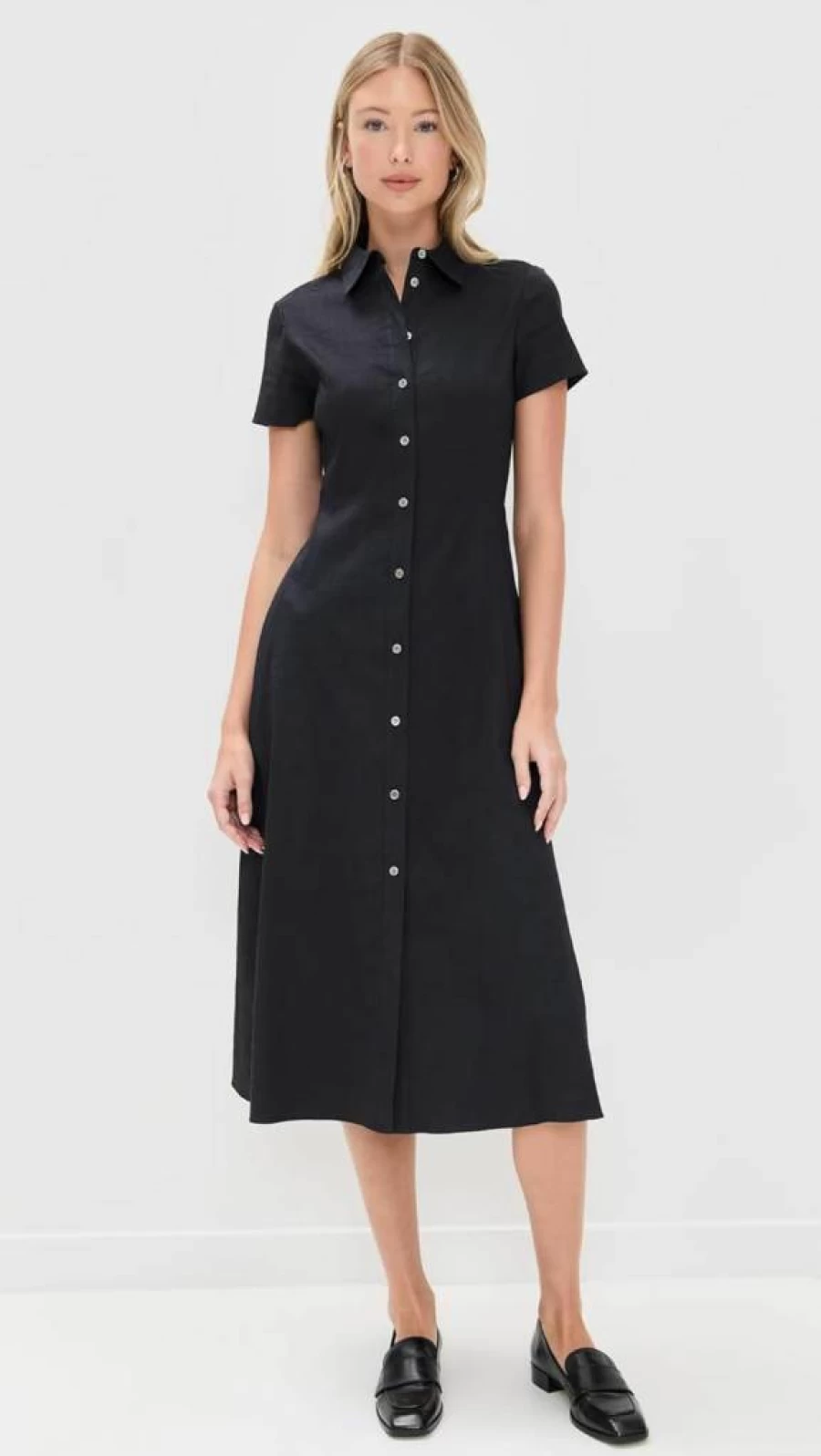 Theory Women's Midi Dress - Elegant Slim Fit Stretch Wool Blend Office Dress