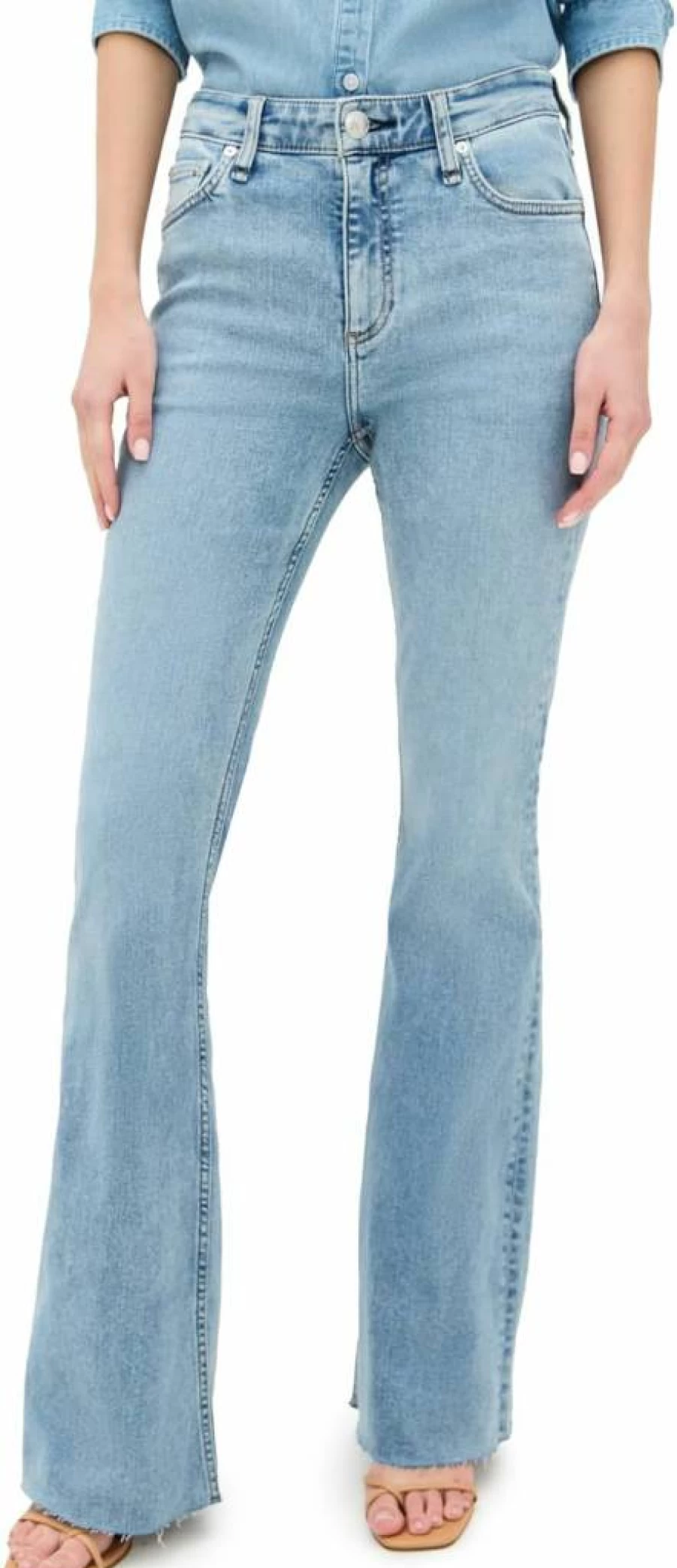 Rag & Bone Women's Dahlia Mid-Rise Flare Jeans - Stretch Denim Full-Length Bootcut Pants