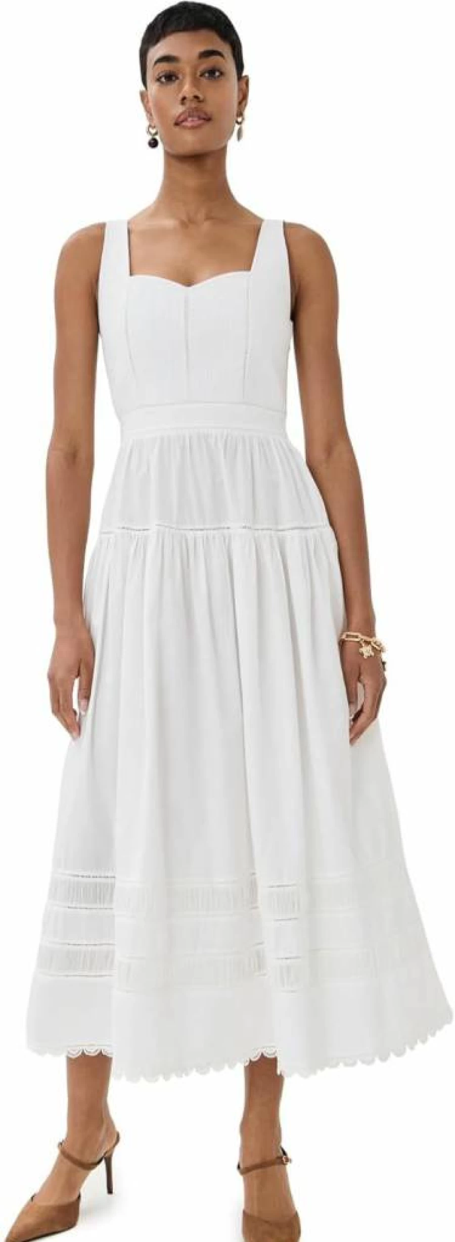 Ulla Johnson Women's Isadora Floral Printed Midi Dress with Ruffled Hem