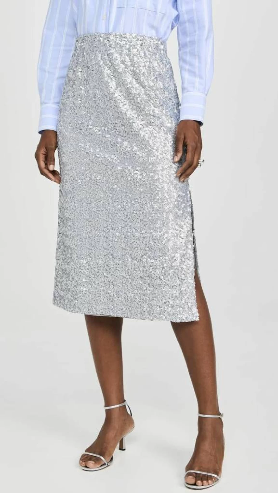 Stine Goya Women's Straight Midi Skirt - Elegant High Waist A-Line Denim Skirt for Women