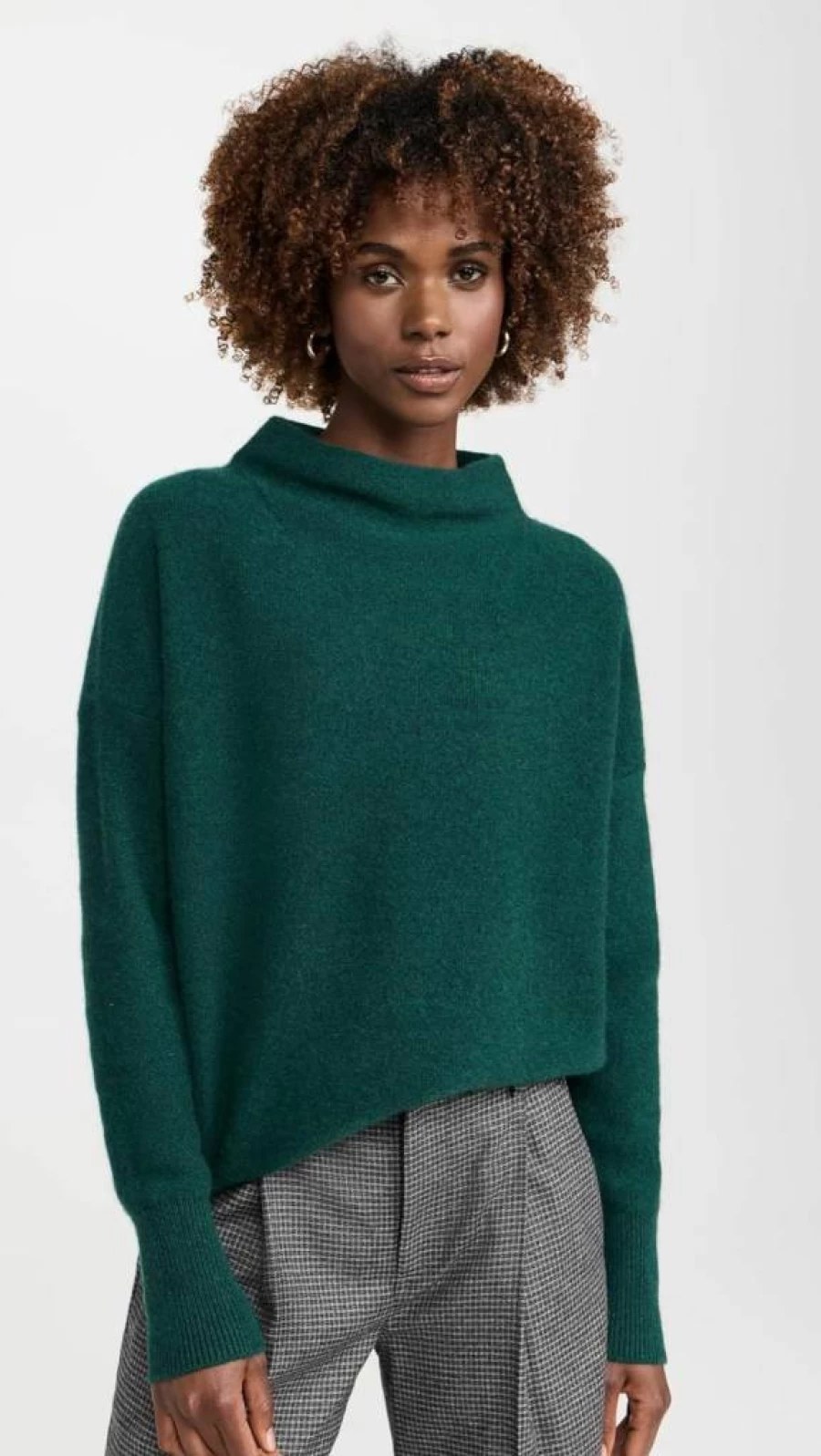 Vince Women's Funnel Neck Cashmere Pullover Sweater - Soft Boiled Wool Knit Top