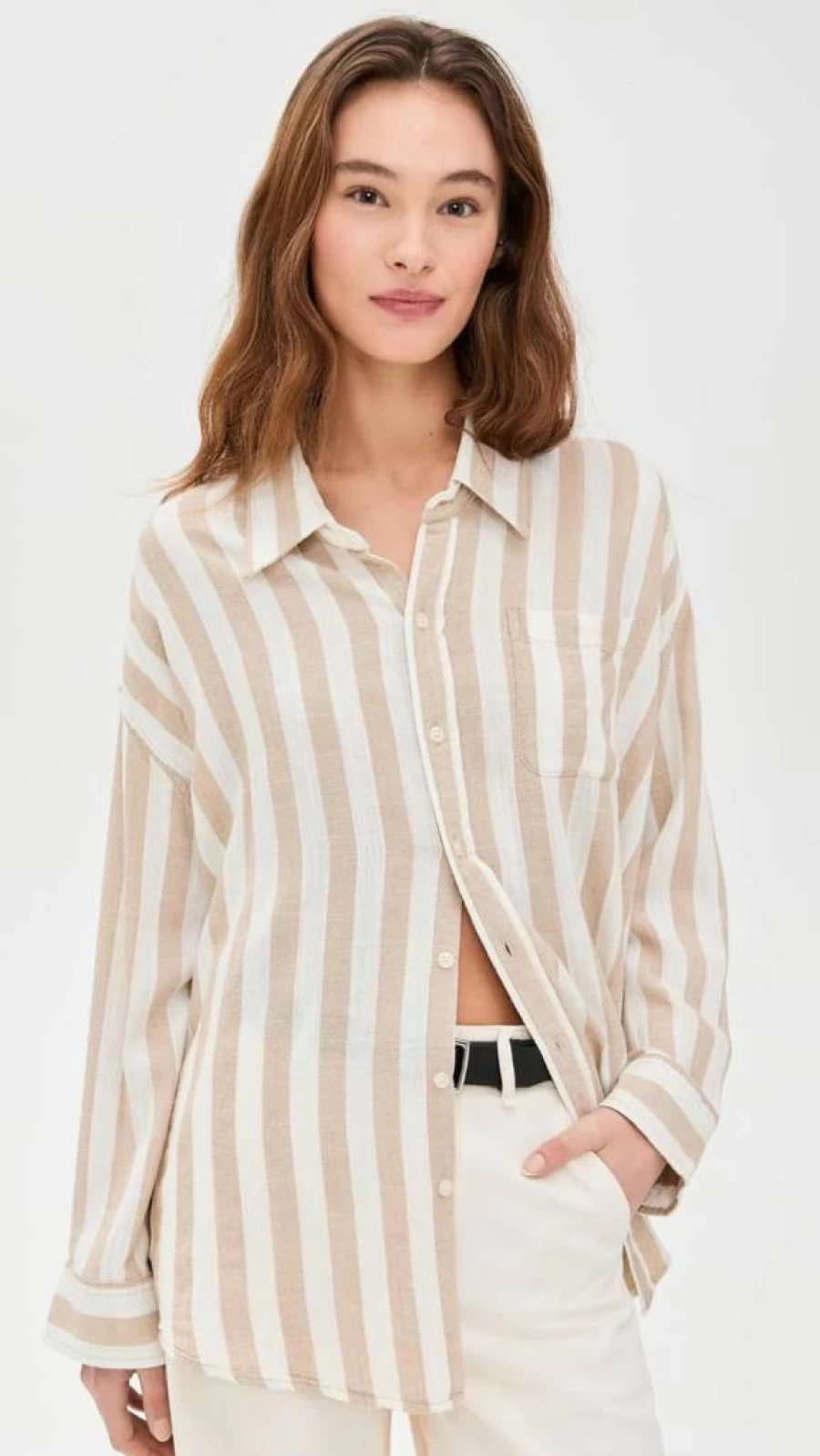 Denimist Women's Stylish Button Front Shirt - Classic Denim & Casual Comfort Top