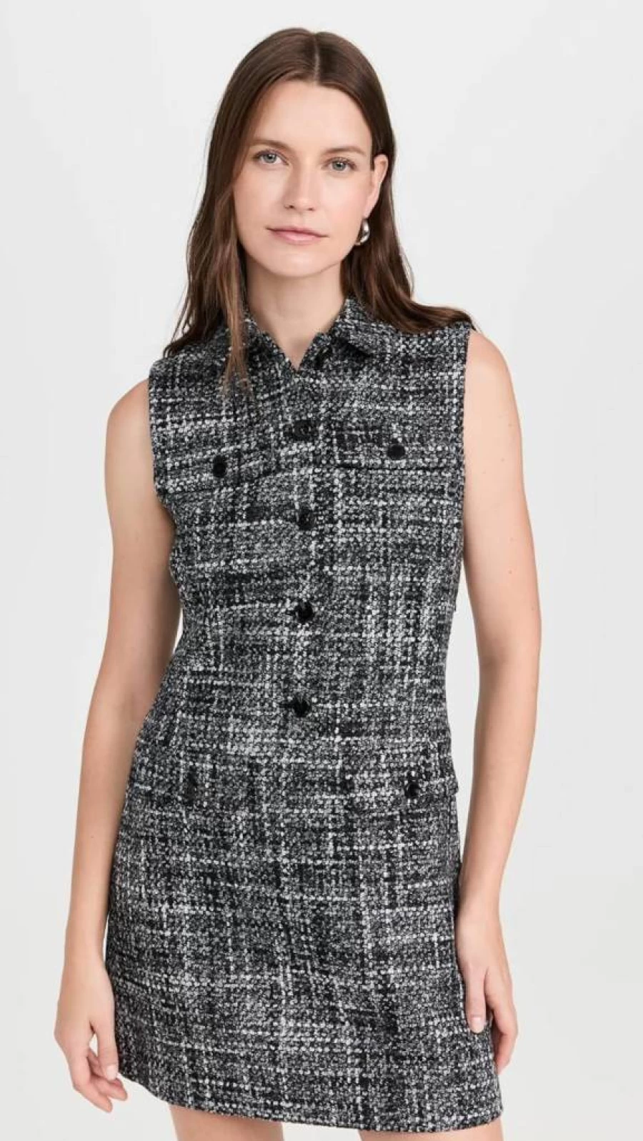 Theory Women's Military Style Midi Dress - Classic Tailored A-Line Office Wear
