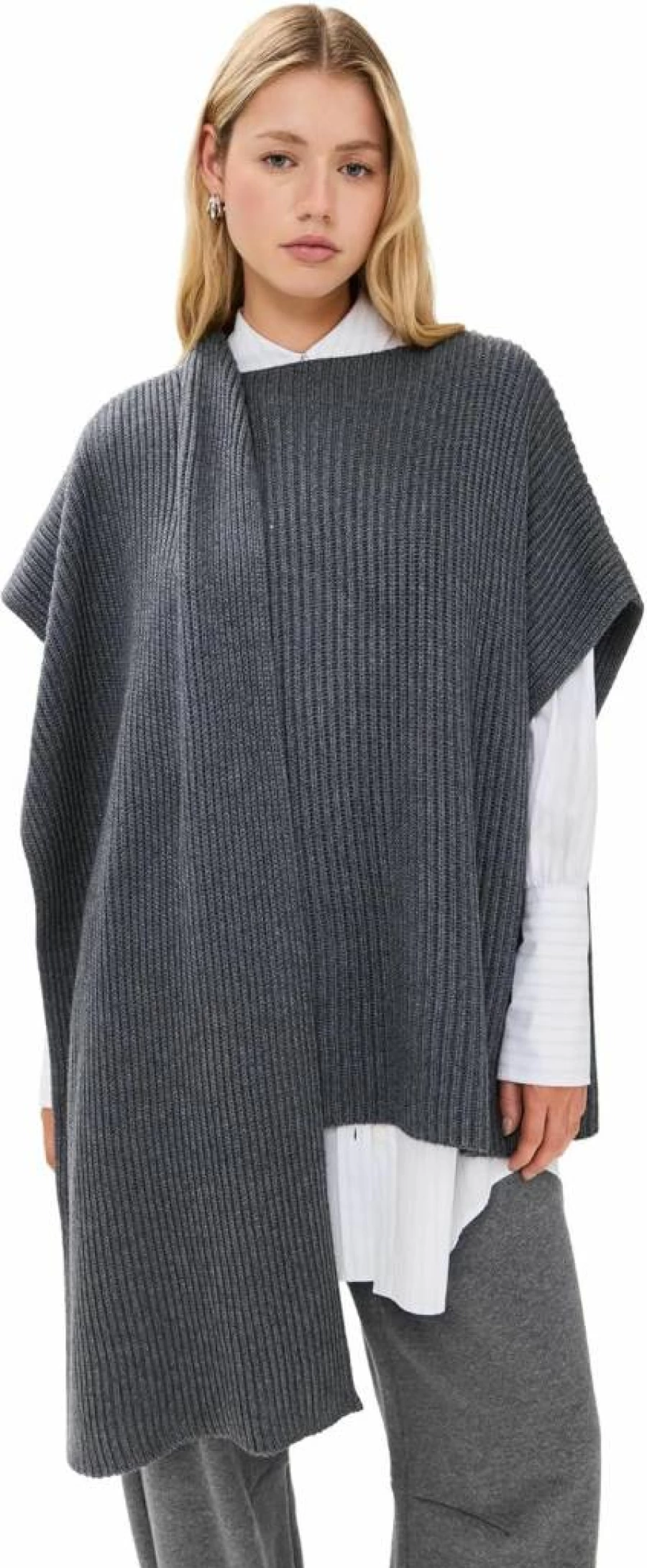 Pixie Market Women's Chunky Knit Cape Sweater - Boho Oversized Cardigan Top