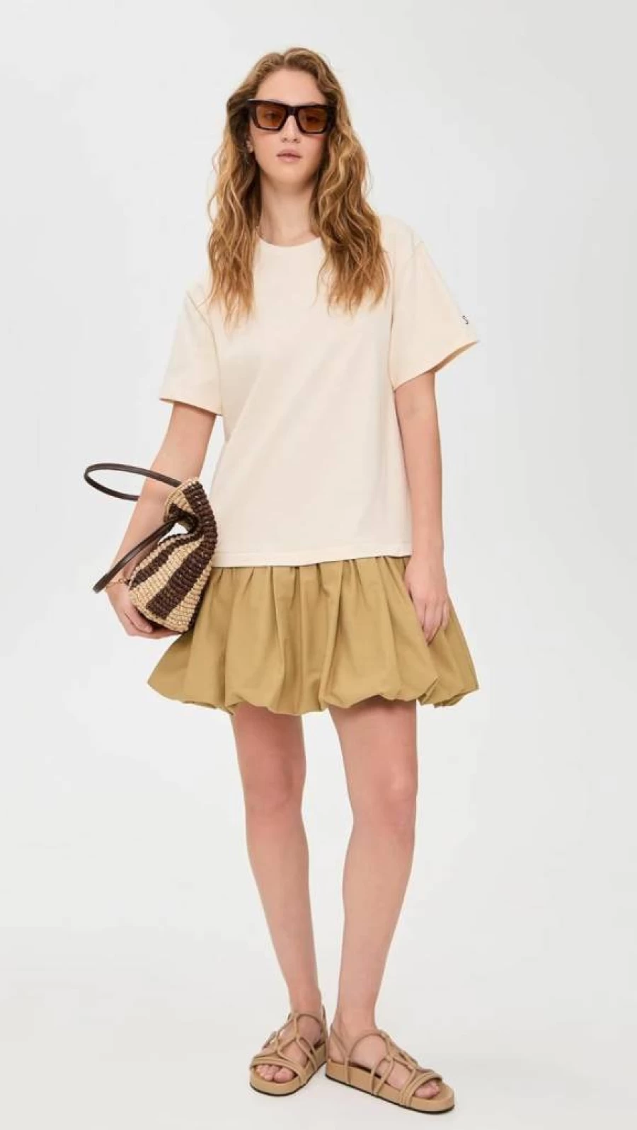 Sea Women's Carolina Bubble Sleeve Chino Cotton T-Shirt Dress