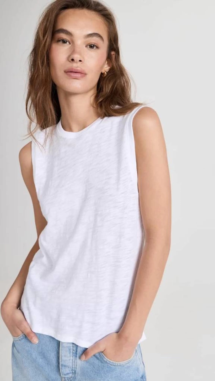 Anthony Thomas Melillo Women's Sleeveless Schoolboy Tee - Casual Vintage Top