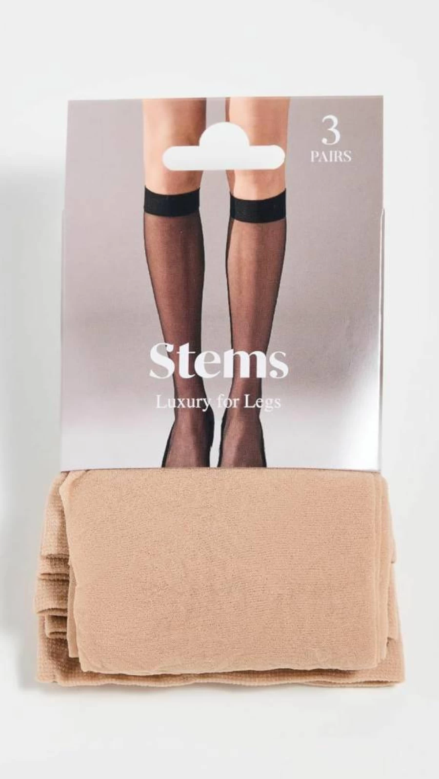 STEMS Women's Sheer Knee-High Socks 3-Pack - Essential Comfort Stretchable Nylon Blend Socks