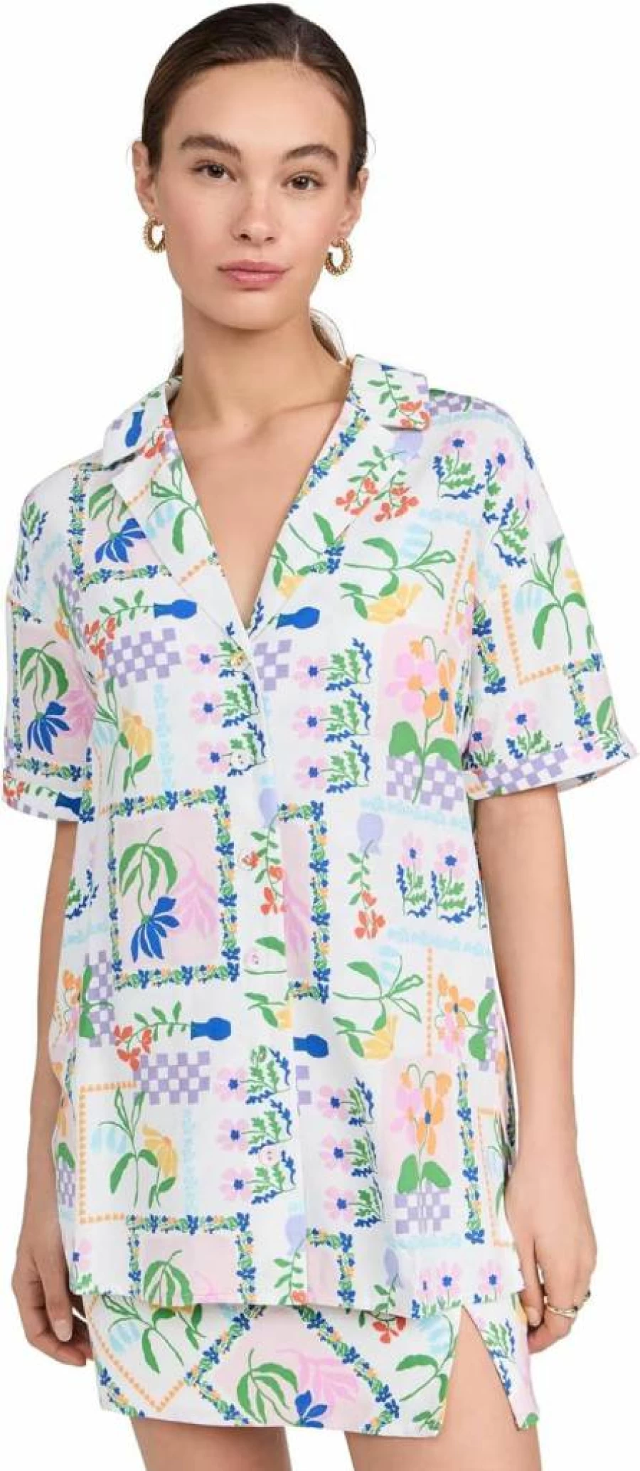 MINKPINK Women's Nikita Oversized Shirt - Stylish Loose Fit Casual Top