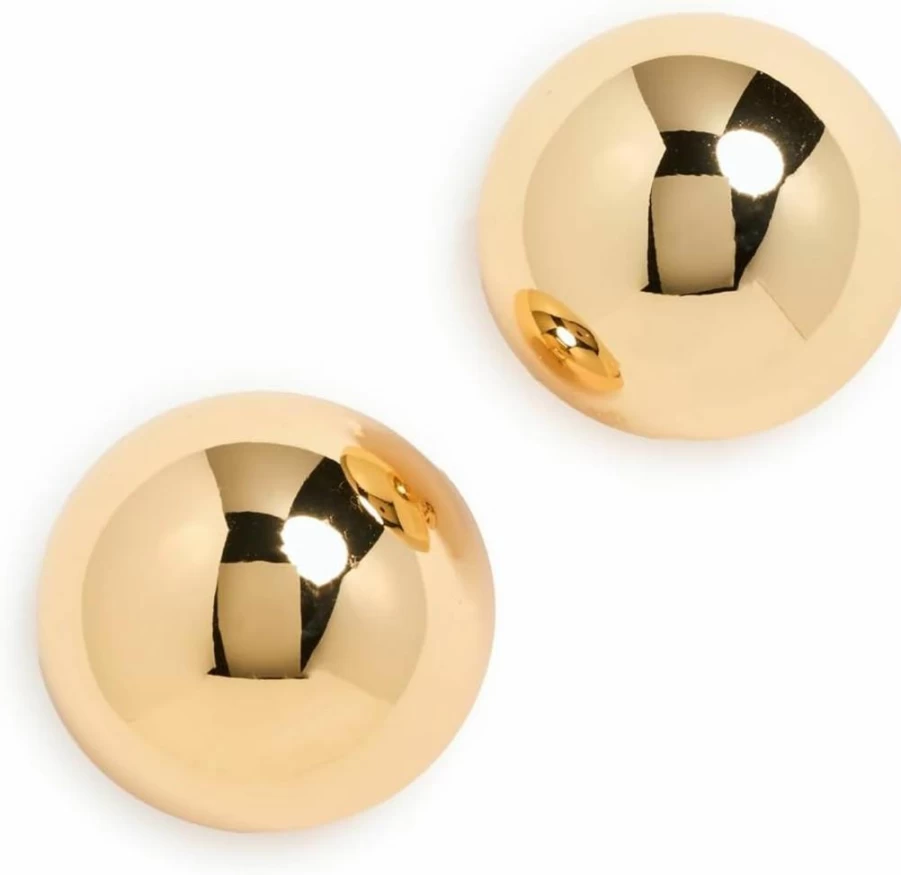 Lele Sadoughi Women's Dome Button Earrings – Stylish Gold-Tone Hoop Earrings with Unique Design