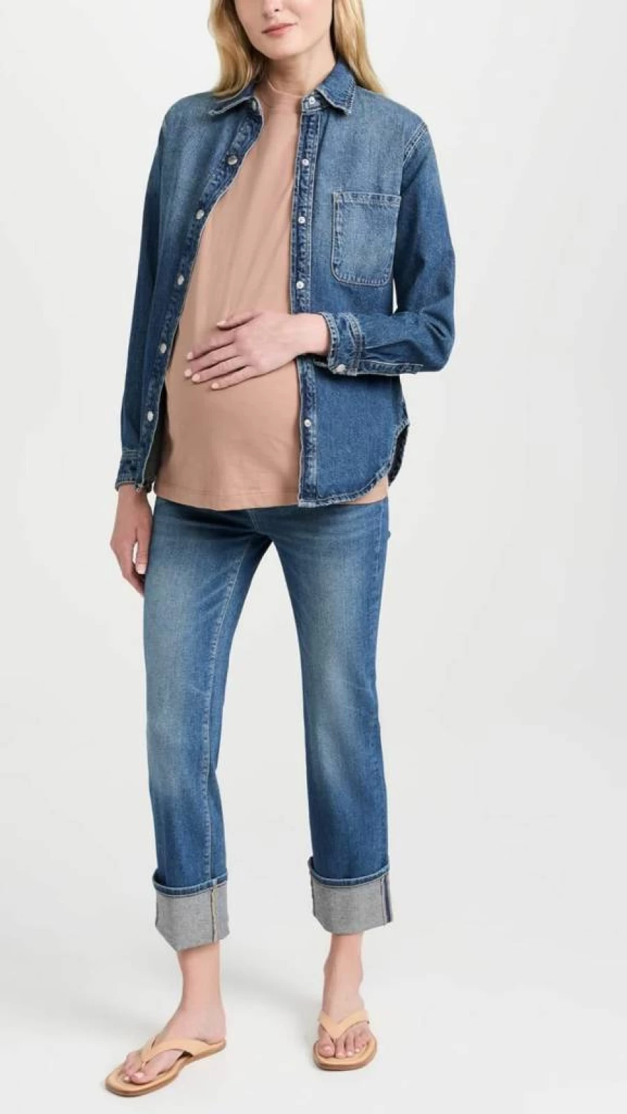 DL1961 Women's High Rise Maternity Jeans - Patti Straight Leg Ankle Length Denim Pants