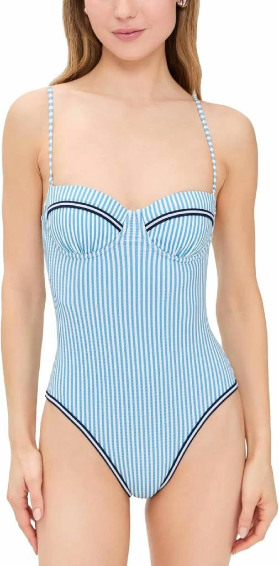 Solid & Striped Women's Alma One Piece Swimsuit | Stylish Striped Monokini