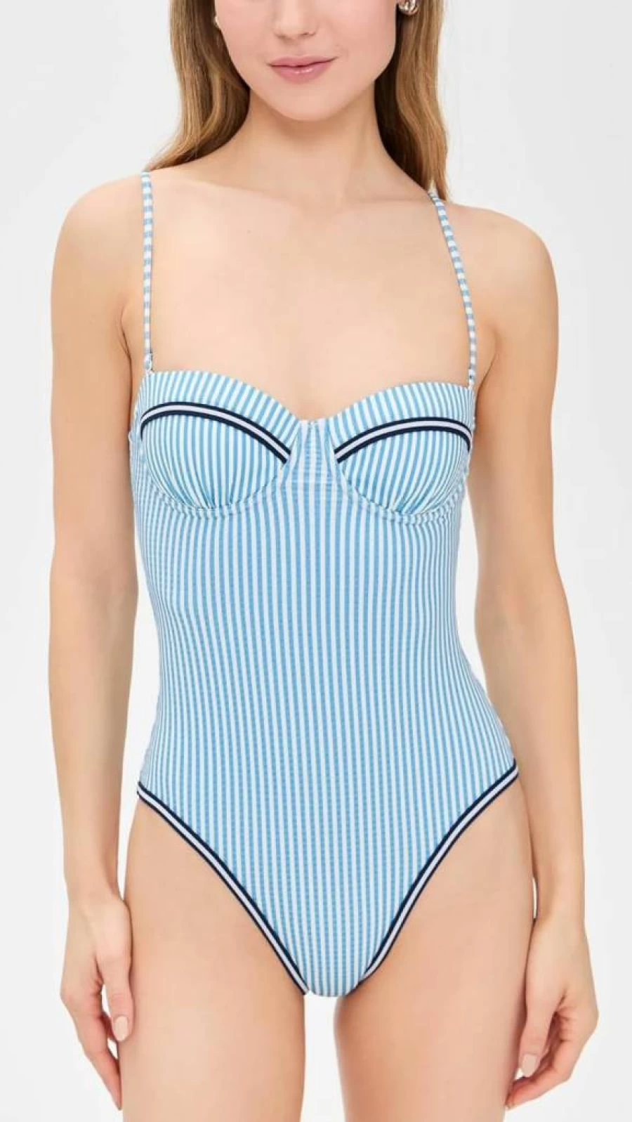 Solid & Striped Women's Alma One Piece Swimsuit | Stylish Striped Monokini
