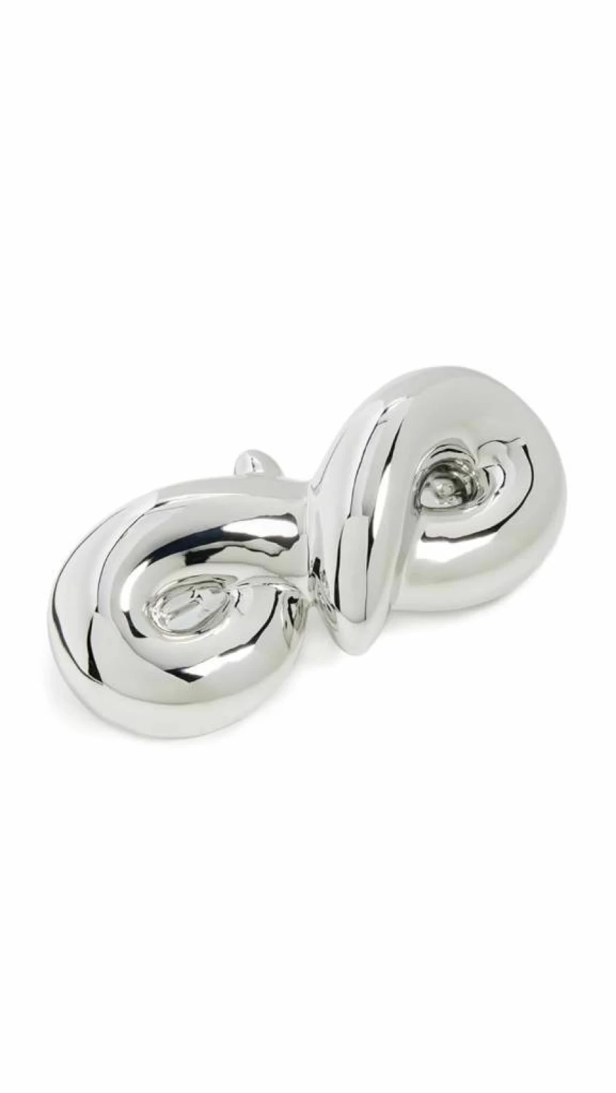 LELET NY French Barrette Hair Clip - Glossy Mega Loop Design, Rhodium Plated Silver, One Size Hair Accessory for Women