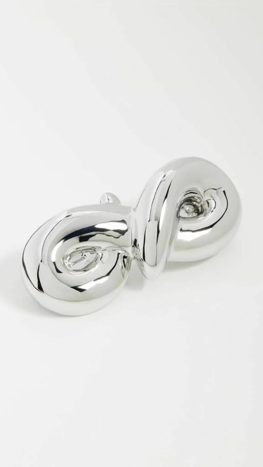 LELET NY French Barrette Hair Clip - Glossy Mega Loop Design, Rhodium Plated Silver, One Size Hair Accessory for Women