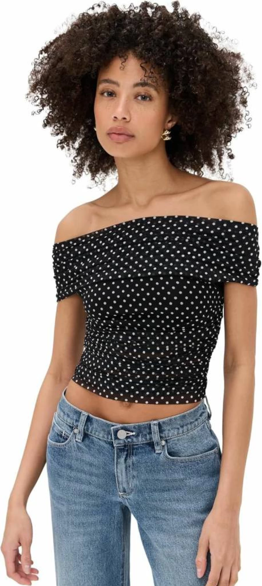 alice + olivia Women's Isadola Off-The-Shoulder Blouse | Floral Print Summer Top