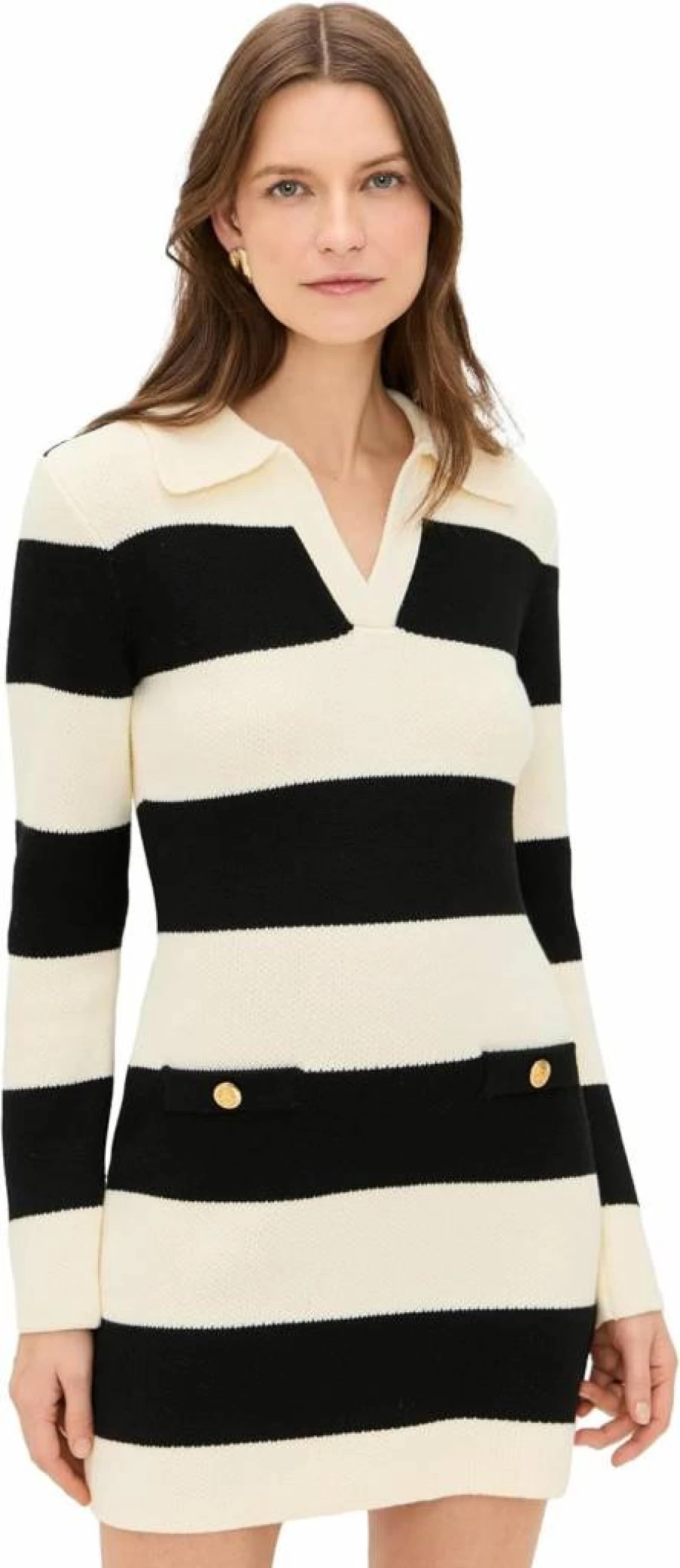 Endless Rose Striped Knit Mini Dress for Women - Casual Short Sleeve Bodycon Style