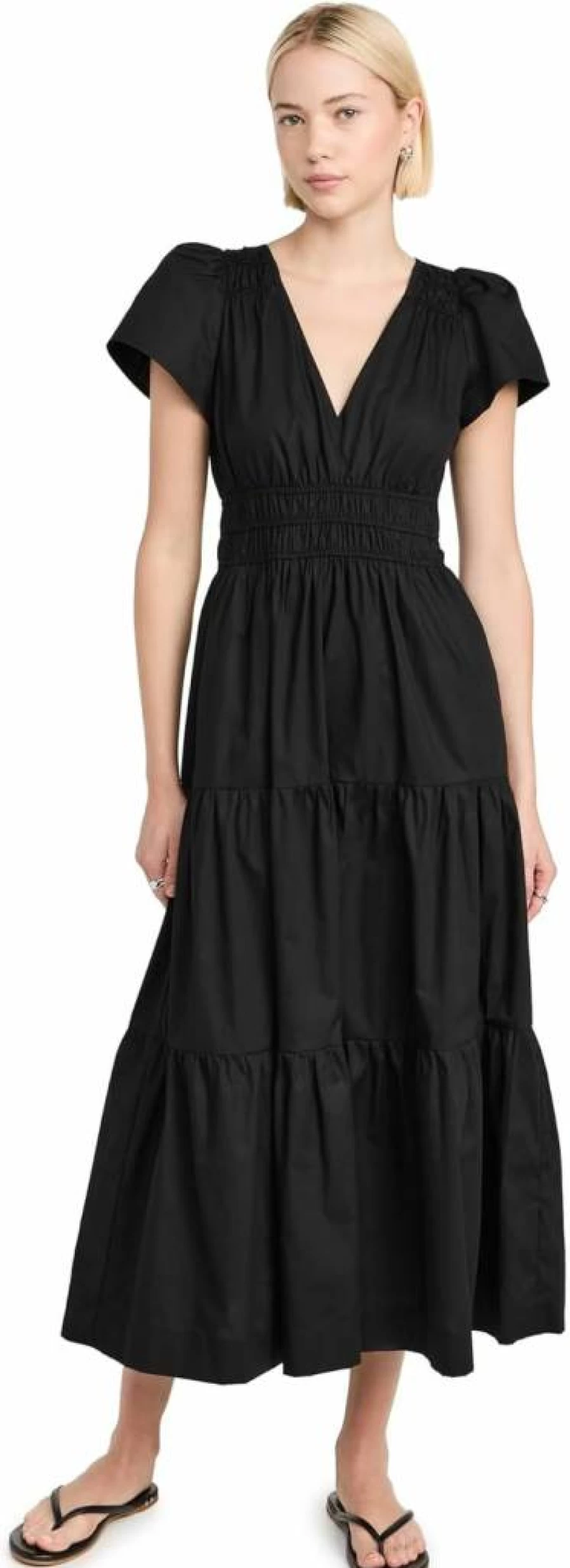 Marea Women's Annabelle Floral Summer Dress - Elegant Casual A-Line Outfit with Short Sleeves